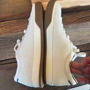 Rothy's Cream Knit Athletic Sneakers with Brown Sole